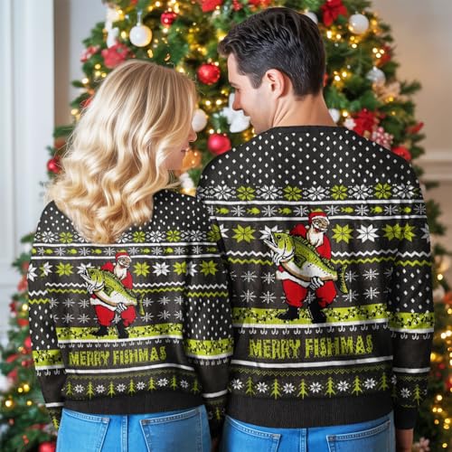 Image of 99TIMORO Funny Ugly Christmas Sweater for Men and Women, Holiday Pullover 2025, Novelty Crewneck Sweatshirt, Festive Gift