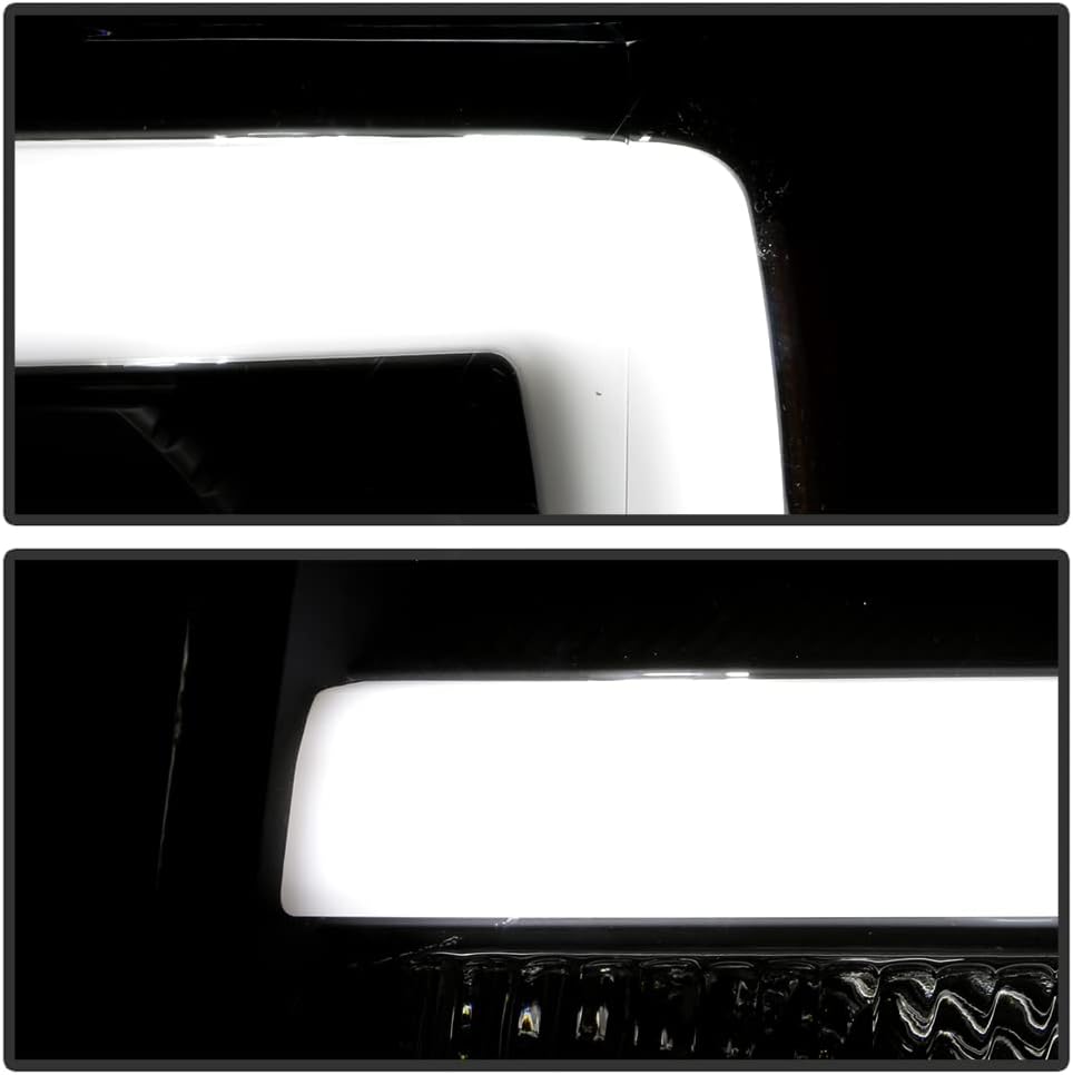 ACANII - Replacement For [Halogen Model] 2009-2014 Ford F150 Pickup Black Raptor Style LED Tube Projector Headlights Pair Left+Right