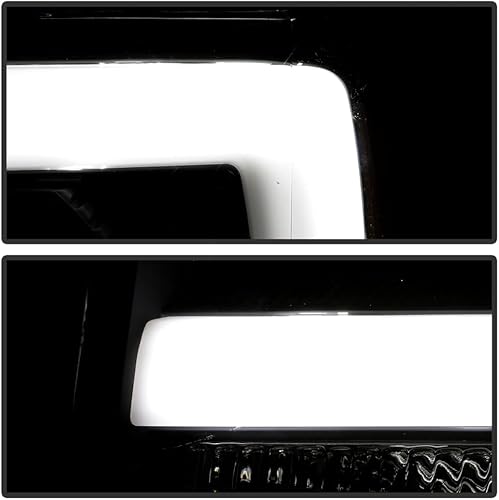 Miniatura 7 de ACANII - Repuesto para [modelo halógeno] 2009-2014 Ford F150 Pickup Black Raptor Style LED Tube Proyector Faros Par Izquierdo+Derecho