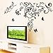 Fablcrew-Fiore Nero Farfalla 3D Wall Sticker Adesivi Murali Carta da Parati Decorazione Murali da Parete Camera da Letto Soggiorno Adesivi da Parete Removibili Stickers Murali Decorazione Murale