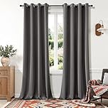 MIULEE Grey Blackout Curtains for Living Room 2 Panel Set, Premium Eyelet Curtains for Bedroom, Thermal Insulated Window Curtain Drapes, Black Out Curtain 102 Drop, Each Panel 55 x 102 Inches