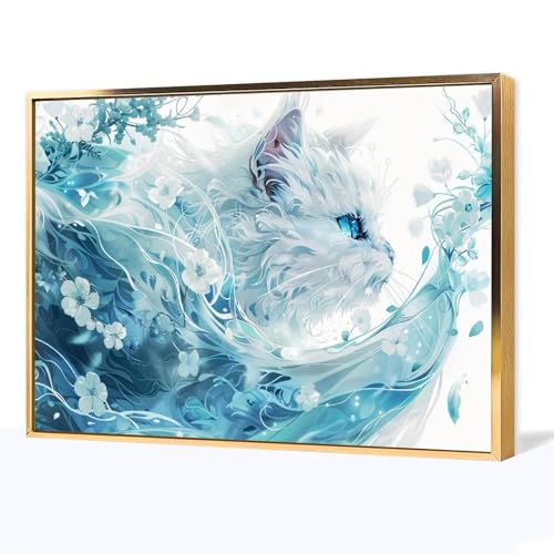 絵画 青の背景に美しいハンサムな猫 アートパネル ポスター かわいい面白い動物 動物イラストアート インテリア 絵画 モダン 風景画 装飾画 玄関 壁掛け キャンバス 飾り絵 シリーズ アートボード 部屋飾り 壁飾り 壁の絵 ソファの背景絵画 アルミフレー