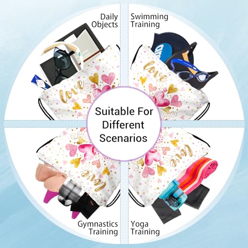 Image of Heart Present Gymnastics Grip Bag Waterproof Storage Pouch String Bag for Gym