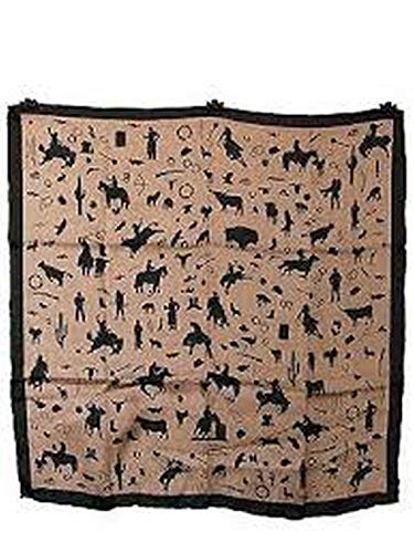Wild Rag Tan Cowboy Silhoutte Silk Scarf