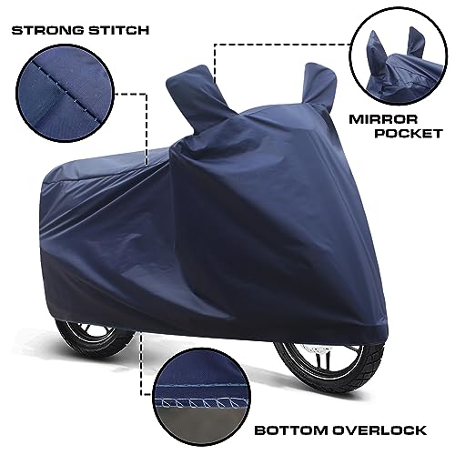 Image of FABTEC Two Wheeler UV Protection & Dustproof Bike Cover Compatible with Yamaha Nmax 155 (Blue)