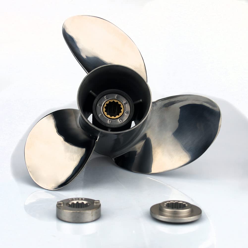 Boatman Outboard Propeller 10 3/8x14 Stainless Steel fit Mercury Motors 25-70HP,13 Spline OEM 48-855860A46,RH
