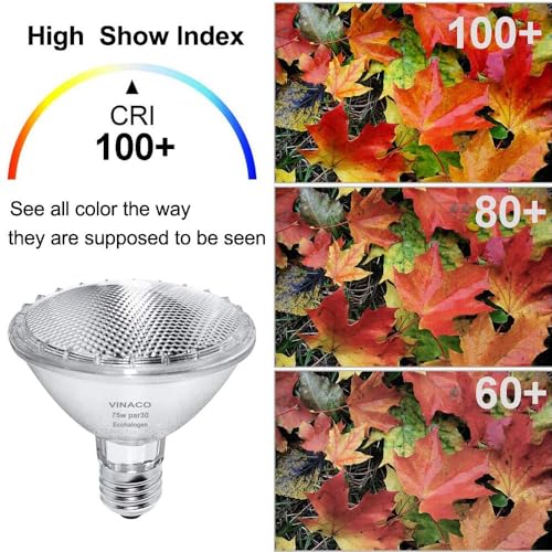 Image of Vinaco PAR30 Short Neck Flood Light Bulb 75W 120V E26 Base 3000K Dimmable