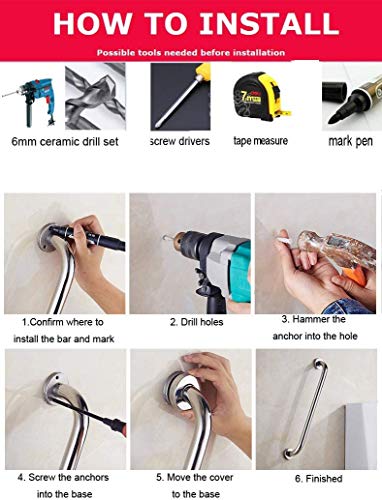 2 Pack 12 Inch Oil Rubbed Black Shower Grab Bar, Imomwee Stainless Steel Elderly Safety Bars, Bathroom Shower Balance Bar, Hand Rail Support, Handicap Senior Disabled Assist Bath Handle (1" Diameter) #TOP7