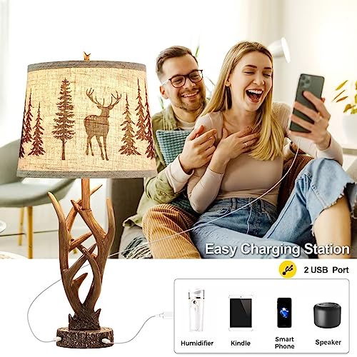 Dungoo 26 Inch Touch Control Antler Table Lamps Set Of 2 thumb #2