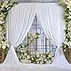 3x3 m Weißer Vorhang für Kulissen - Party-Hintergrund Weiß für Hochzeit, Geburtstag, Baby Dusche, Taufe, Brautdusche - Polyester