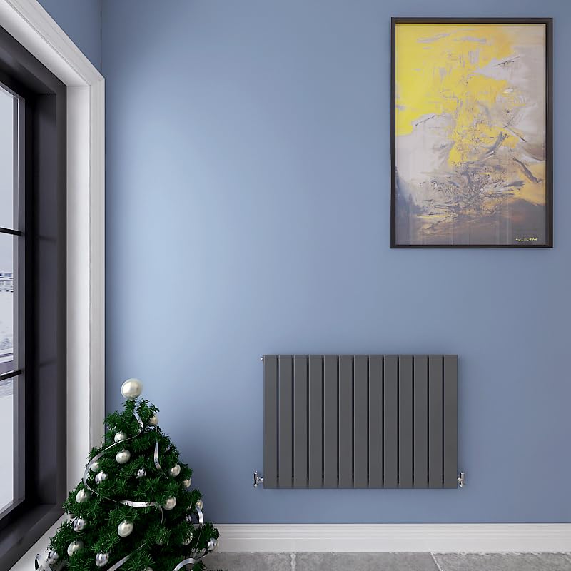 Horizontal Designer Flat Panel Radiator Anthracite 600x884mm Single Panel Central Heating โ image 1
