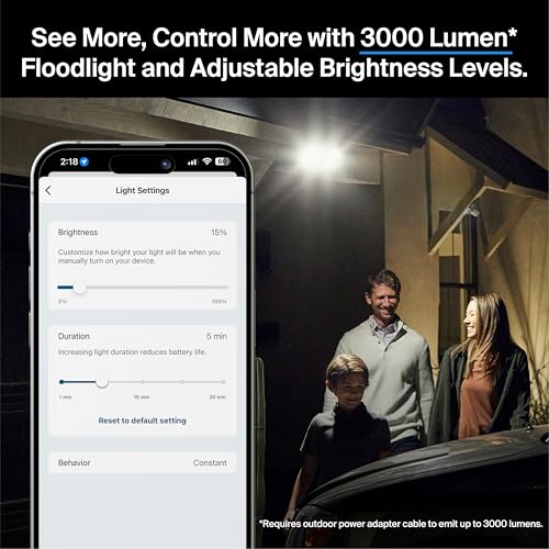 Image of Arlo Floodlight Security Camera + Extra Rechargeable Battery, Wireless Outdoor 2K No Wiring Pro 3, WiFi, Up to 3000 Lumens LED, Person & Vehicle Recognition, Package Detection, White