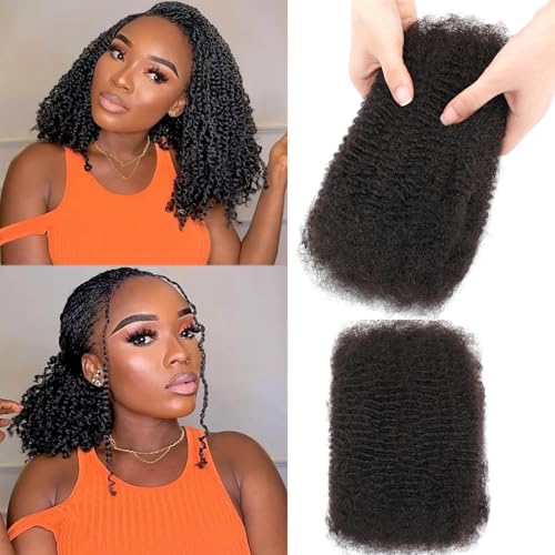 SHOOBIDOO Afro Kinkys Bulk Human Hair 4C for dreadlocs extensions repair locs making twist 3 Packs 12 Inch Soft Afro Kinky Curly Hair Bulk 30Grams/Pack Natural Black