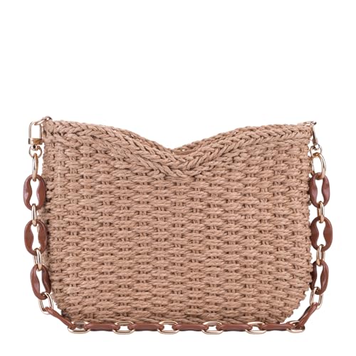 Image of YYW Small Handmade Straw Bag for Women, Natural Summer Beach Shoulder Bag Rattan Crossbody Purse for Women