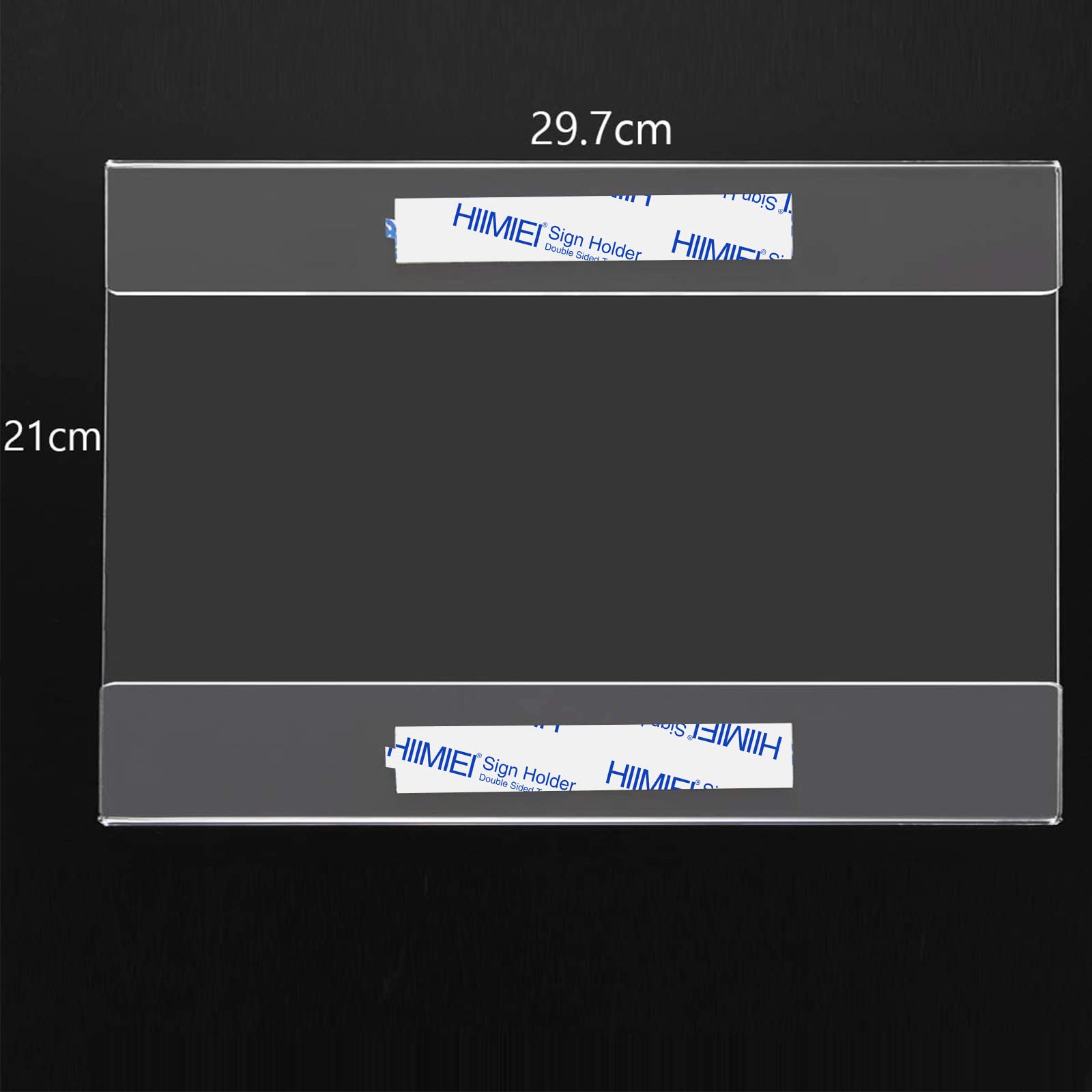 HIIMIEI Lot de 6 supports horizontaux A4 en plexiglas acrylique transparent avec ruban adhésif 3M pour bureau, maison, magasin, restaurant - Sans perçage