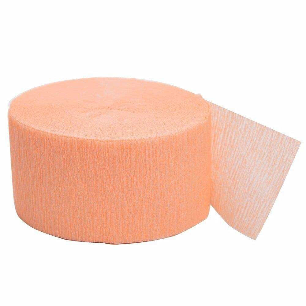 EliteKoopers 81ft Coral Crepe Paper Streamer Roll For Wedding, Birthday Party Supplies Decorations (2 Roll)