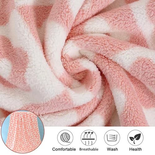 Serviettes de bain séchage rapide en molleton de corail doux style damier - 8