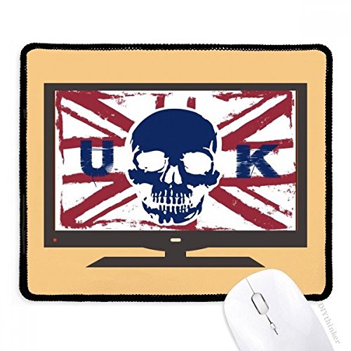 Alfombrilla de ratón de esqueleto y bandera británica para un escritorio gaming con estilo