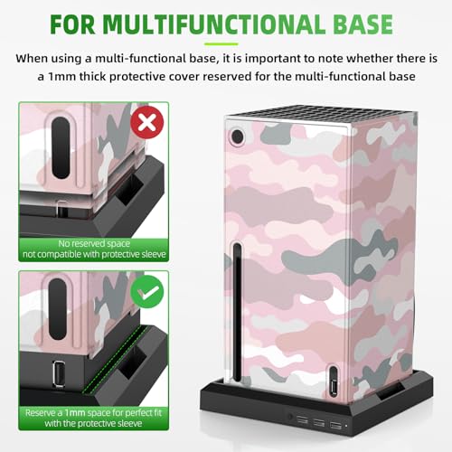 WOLIBEAR Magnetic Smart Wraps for Xbox Series X Console, Full Protection Protective Case for Xbox Series X Accessories with Premium PU Leather and Soft Inner Lining - Pink Camo, XSX46MP-US - Image 4