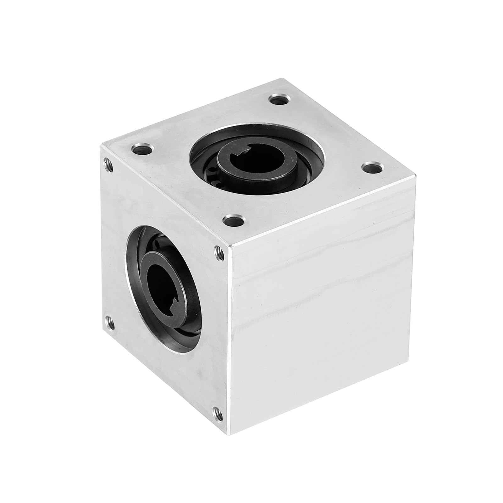 sourcing map Getriebe, 90 Grad rechtwinkliges Kegelgetriebe, 1:1 Einzelausgangswelle, 1 Modul, 20 Zähne, Kegelradgetriebe, Aluminiumrahmen, einfaches mechanisches DIY-Modul, 10 mm Schaft (Bohrung mit