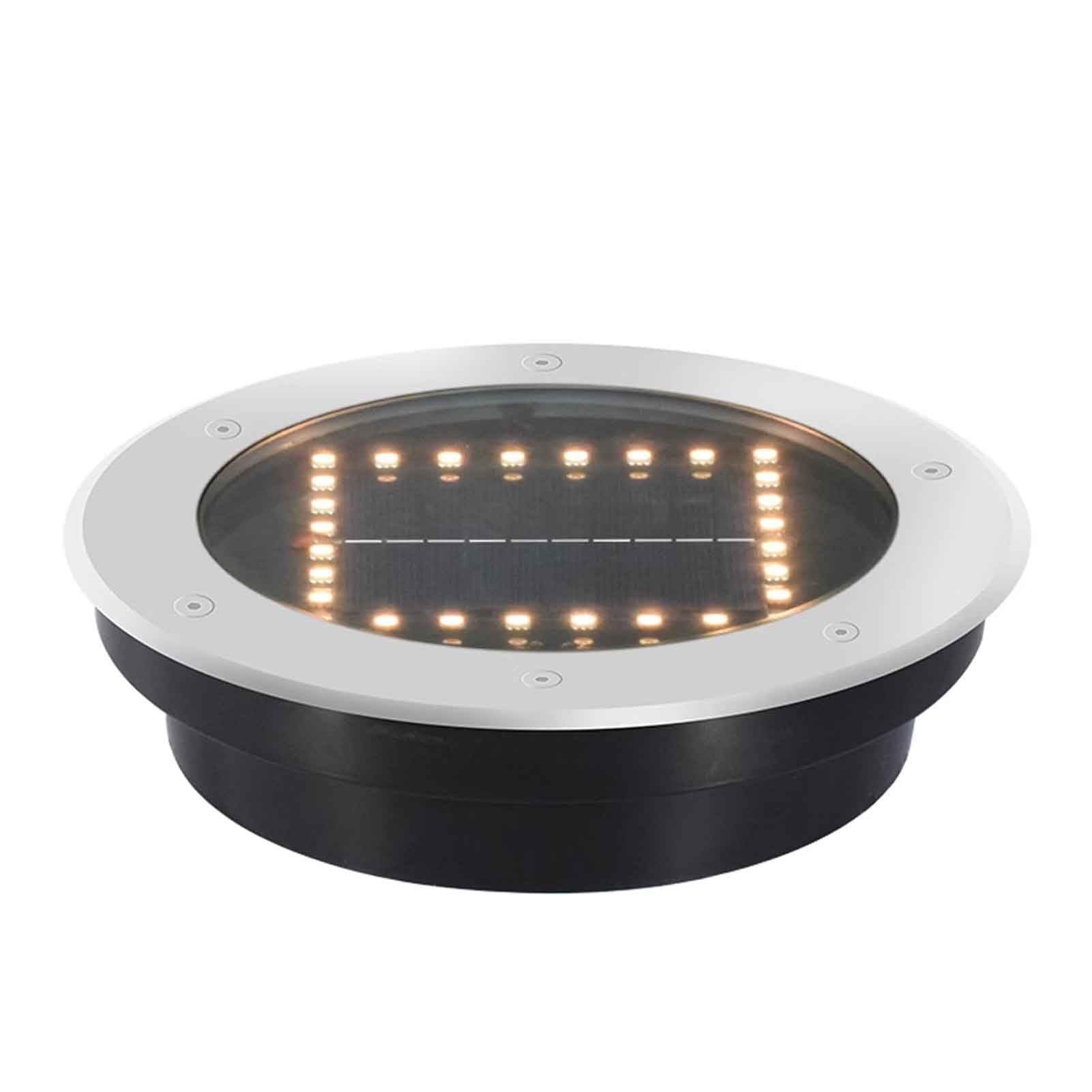 YUANCHUTOP Solar Underground Outdoor Lights，Embedded Courtyard Lawn Lights Tempered Glass，LED Landscape Lighting, IP65 Waterproof Solar Panel(Warm Light,4W)