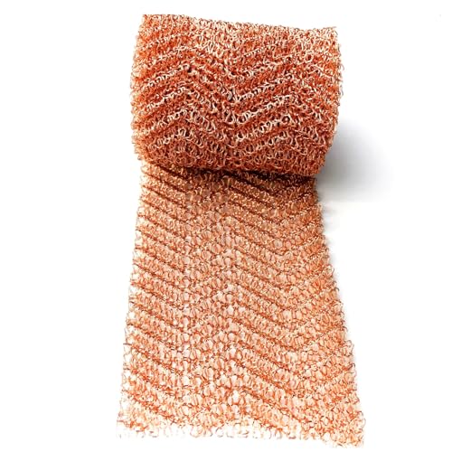 Jerliflyer Copper Mesh Rodent Control Kit 5inx10ft Double Layer Copper Fabric Mesh Blocker Hole Filler DIY for Garden House Home Mice Rodent Defense Sealing Drainage Holes