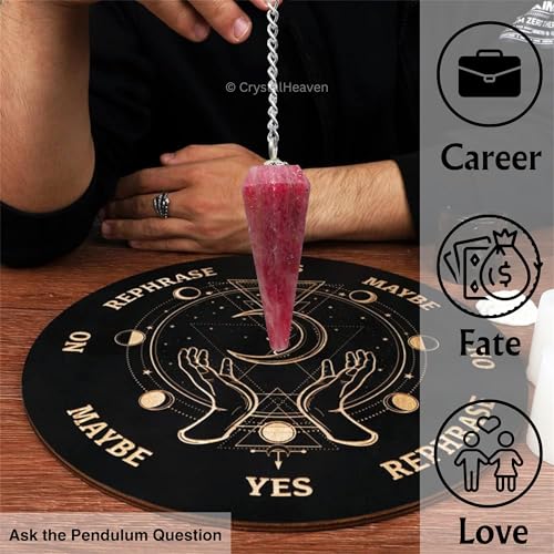 Image of Rhodonite Pendulum Dowsing Tool - Natural Crystal Pendulum for Spiritual Guidance - Premium Dowser Pendulum for Accurate Divination and Energy Healing - Perfect for Energy Healing and Chakra Balancing - Handcrafted with Precision and Elegance