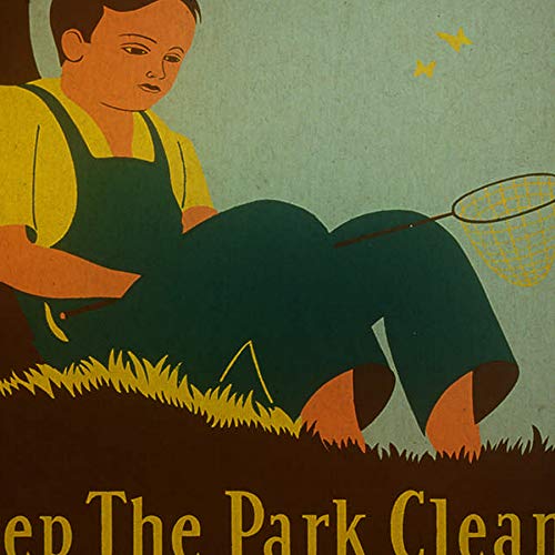 Nacnic Vintage Poster Vintage poster Keep the park clean. A3 size, 42L x 29.7W cm - Image 4