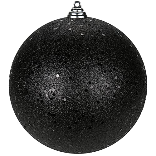Christmas Ornaments Balls 7.1" Large Christmas Decorations Xmas Tree Shatterproof Big Black Christmas Ball Ornaments with Hanging Loop for Wedding Holiday Halloween Party Indoor Outdoor Decor