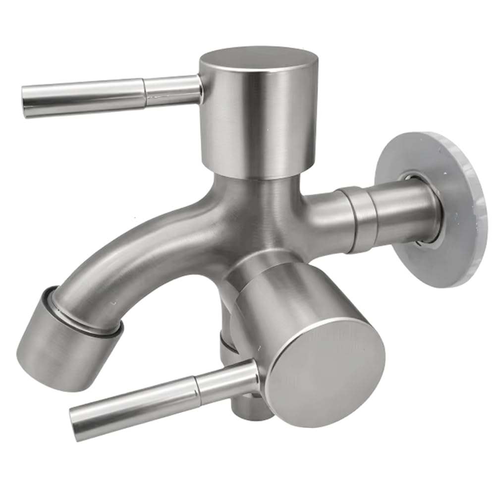 Aundhegrtt As Shown Multifunctional Double Outlet Faucet For Laundry Sink And Washing Machine Connections