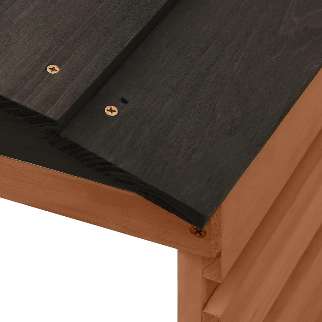 vidaXL Caseta para Cortacésped Robótico Garaje Cabaña Tejado Refugio Cobertizo Maquinaria Jardín Patio Exterior Negro y Marrón 78x74x54 cm WPC