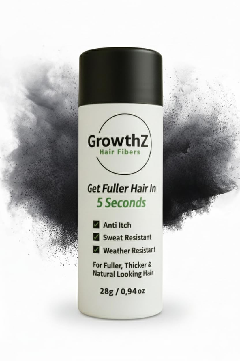 Hair Building Fibers for Thinning Hair – 28g Black - Instant Hair Thickener – Conceals Bald Spots, Adds Natural Volume, Sweat & Wind Resistant for Men & Women