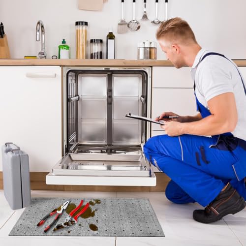 Image of 35 Pcs Oil Absorbent Pads, Oil Absorbing Sheets 15 inch x 20 inch Oil Spill Mat, Clean and Clear Oil Absorbing Sheets Oil Pads for Home Garage Basement Restaurant and Kitchen(Gray)