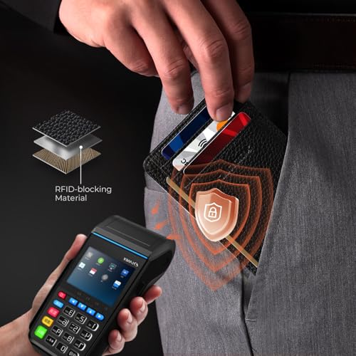 Image of RUNBOX Slim Minimalist Front Pocket RFID Blocking Leather Wallets for Men and Women Card Holder Wallets Gifts for men