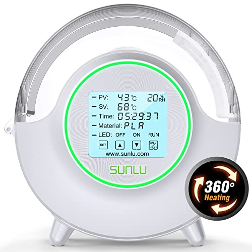 Image of SUNLU Official Filament Dryer S2 Plus, 70℃ Max Temperature, Built-in Circulation Fan, 3D Printer Filament Storage Box Filament Dehydrator, Nylon TPU PLA PETG ABS 3D Printer Filament Dryer Box, White