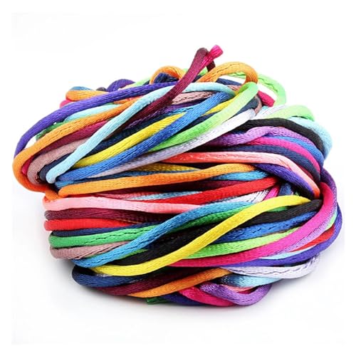 Cuerda de borla resistente de seda azul 2.5mm para pulseras y joyería de diseño 6