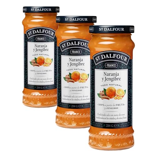 St Dalfour JENGIBRE Y NARANJA | Fruta triturada | Mermelada natural 284g | 100% fruta sin azúcares añadidos (Paquete de 3)