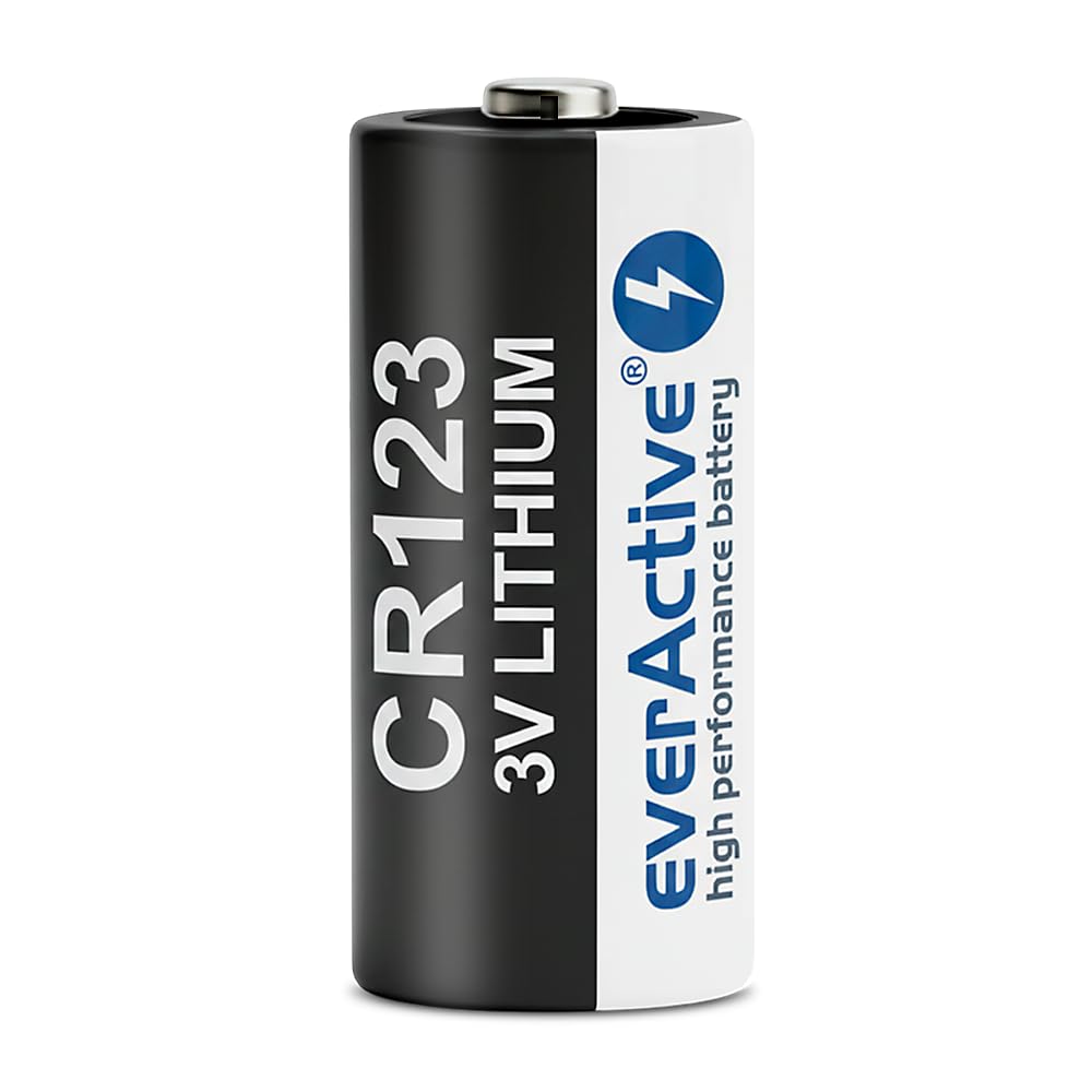 everActive 50 batterie al litio CR123 da 3 V, 10 anni