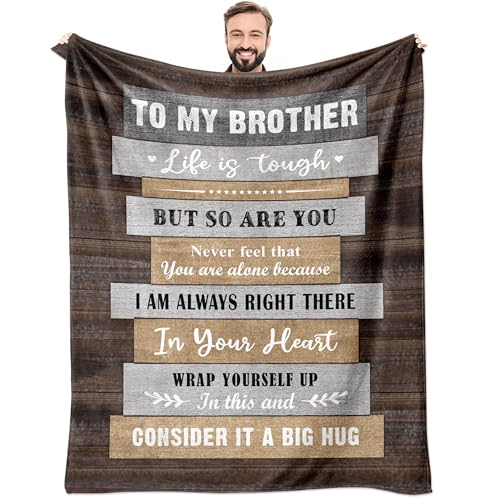 Fesangtao Gifts for Brother Fathers Day Brother Gifts from Sister Brothers Birthday Gift Gift for Brothers Adult Best Bro Ever Presents to My Bro Presents Blanket 60X50