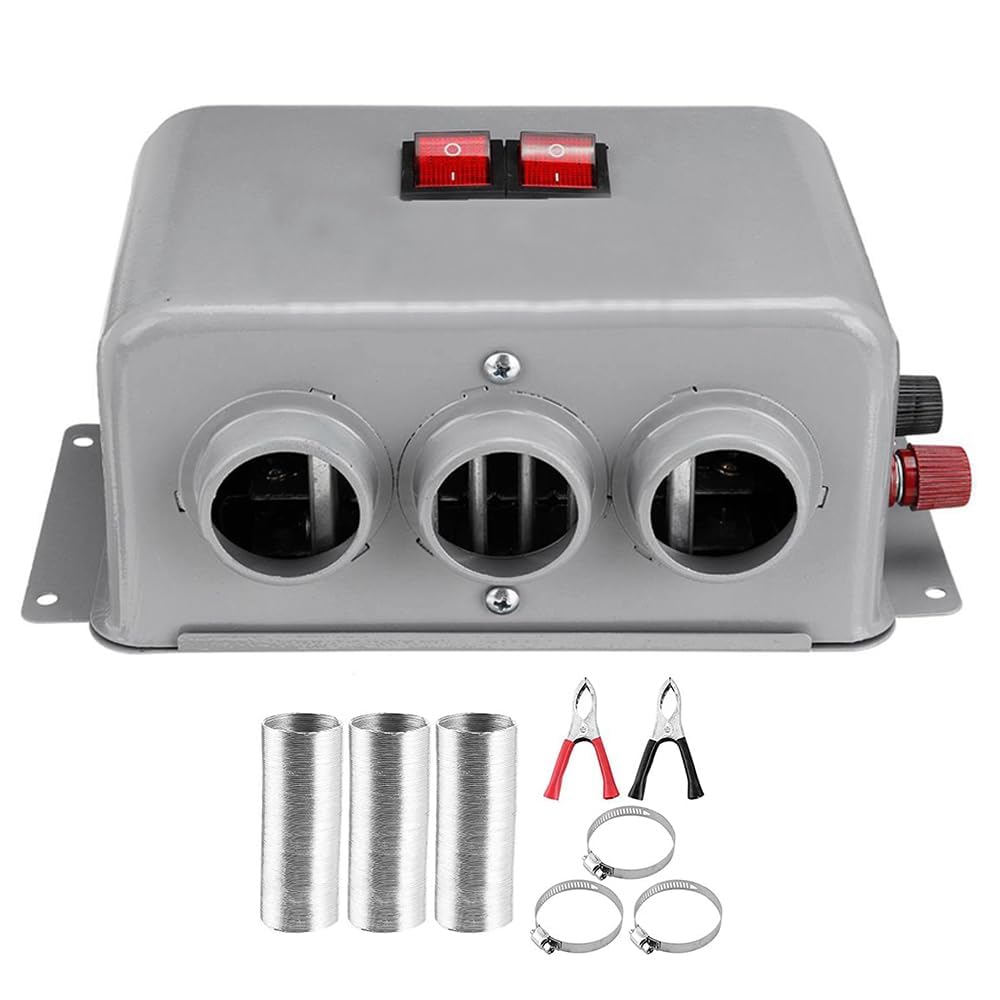 Chauffage électrique 600 W 24 V pour véhicules, camions, Bateaux et UTV. Souffleur, désembueur et dégivreur de Pare-Brise. Fonctionnement Rapide et Silencieux. Idéal pour l'hiver.