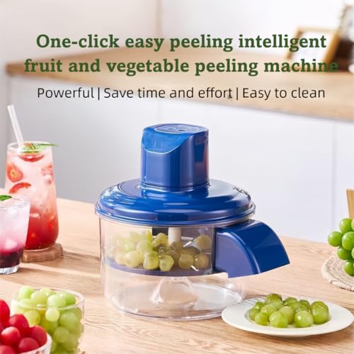 Grape Peeling Machine,2025 New Automatic Small Fruit Peeling Tool, Electric Peelers Fruit and Garlic Peeler, Rechargeable Commercial Smart Fruit Machines for easy Kitchen Peeler (Blue) - immagine 3