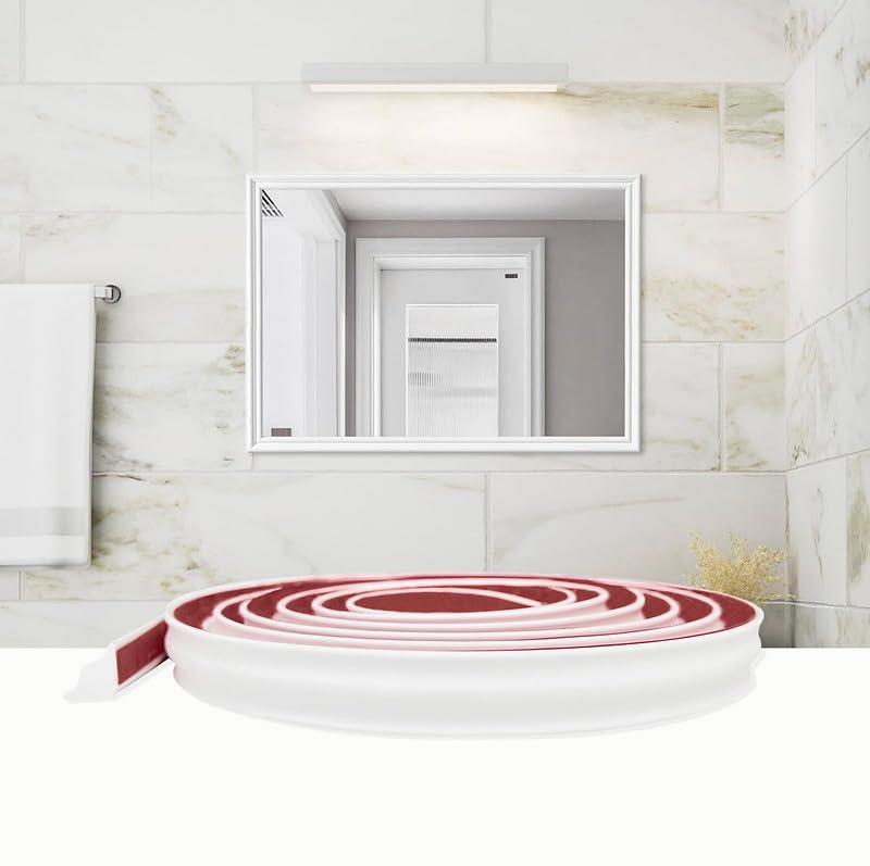 Proflex - Moldura de pared redonda – 3/4 pulgadas x 10 pies – Blanco – Decoración flexible para despegar y pegar – Moldura de riel de silla de PVC – Fácil decoración del hogar
