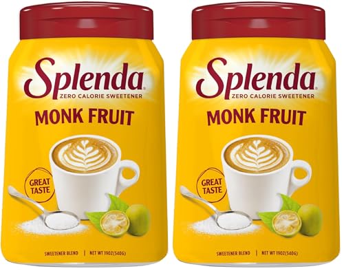 Image of SPLENDA Monk Fruit Zero Calorie Plant Based Granulated Sweetener Jar, 19 oz (Pack of 2)