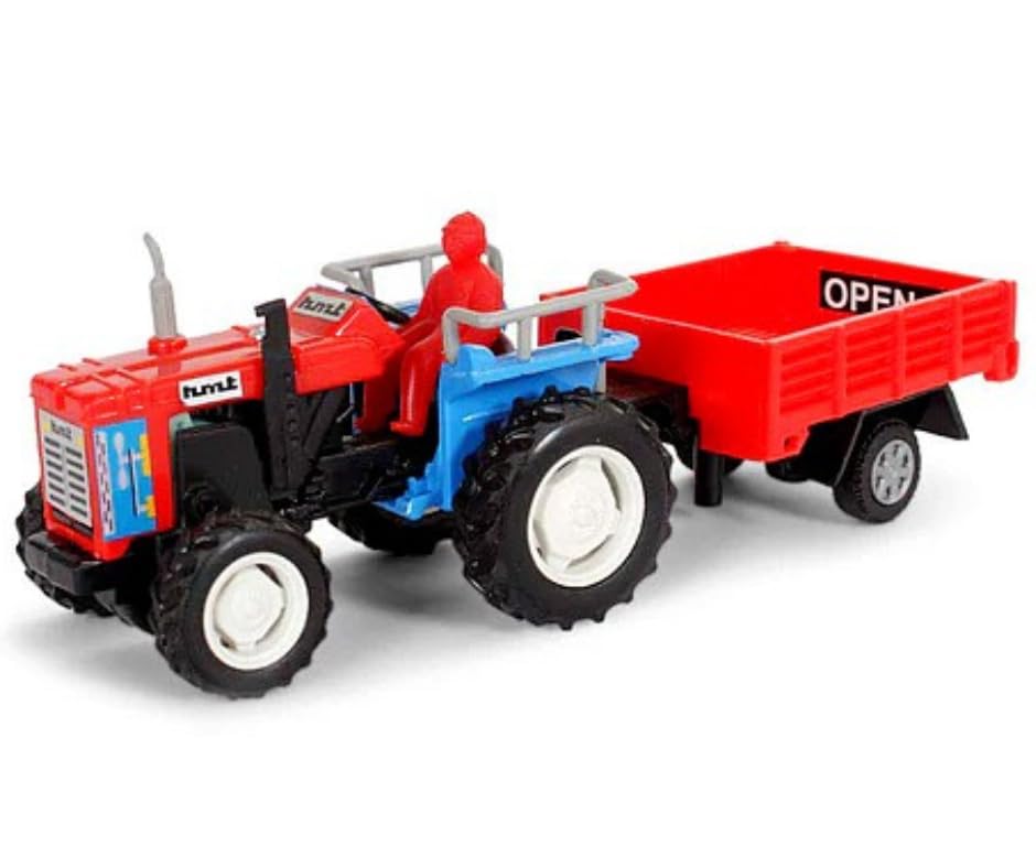 Tzoo Technology and You Pull Back Action Tractor with Trolley Toy for Kids | Miniature Model Tractor Truck Toy with Deatachable Trolley | Ideal Gift for Kids Age 3+ Years Old - Multicolor (Pack of 1) (B0BZSMBMZQ) Amazon Price History, Amazon Price Tracker