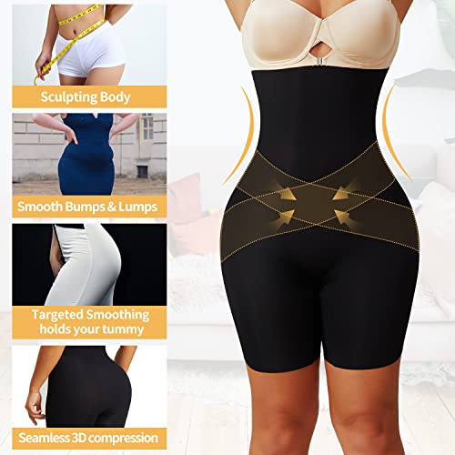 Movwin Shapewear For Women Tummy Control High Waisted Seamless Body Shaper Thigh Slimming Short Underwear Black #TOP4