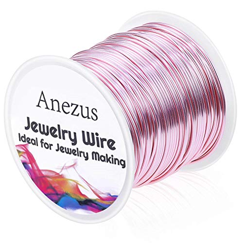 Anezus 18 Gauge Jewelry Wire for Jewelry Making, Anezus Craft Wire Tarnish Resistant Copper Beading Wire for Jewelry Making Supplies and Crafting (18 Gauge, Rose Gold)