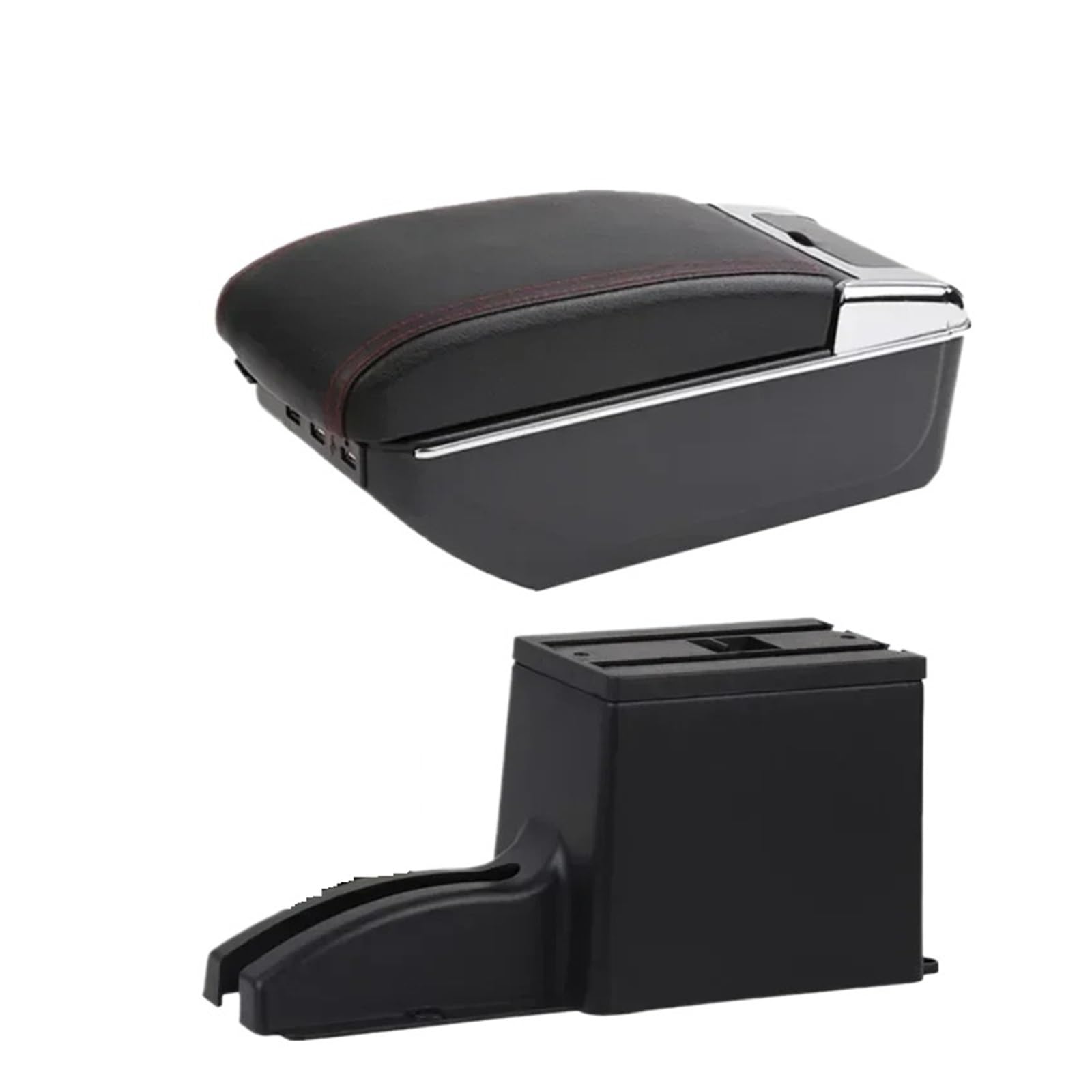 Ggwqoops Car Armrests For Lada For Granta For Kalina Car Storage Box Interior Retrofit Accessories Armrest Box(D red line 7USB)