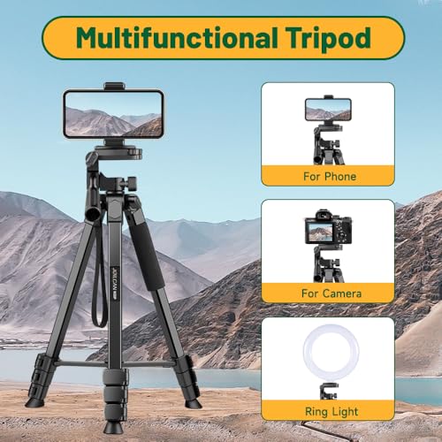 Image of Victiv 210cm Aluminum Tripod Mobile Holder, 2-in-1 Lightweight Tripod Stand for Phone and Camera with Detachable Center Column as Selfie Stick, Ideal for Cooking, Overhead Shots and Live Streaming