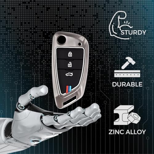 Image of KEYCEPT Metal Alloy Key Cover Compatible with Universal Models with xhorse df 3 Button Remote flip Key (Cover).