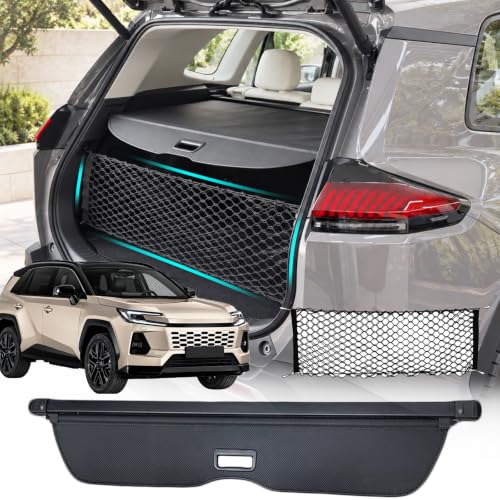 Image of Cargo Cover for All-New Toyota RAV4 2026 Accessories(Carbon Fiber Look),Trunk Cover Rear Security Shielding Shade for 2026 Toyota RAV4 Accessories XA60 Only(Upgraded)